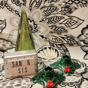 Vintage Lefton Holly Berry Candle Holders